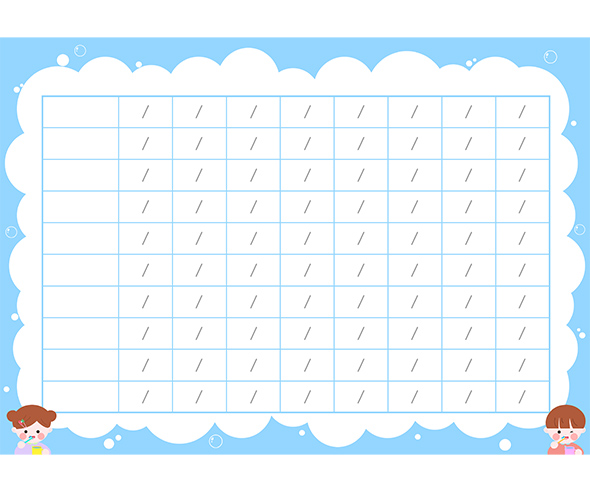 칫솔 교환표 (거품) (문구없음)