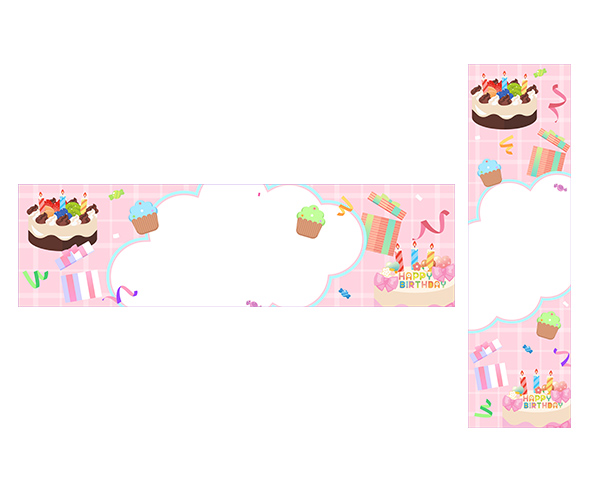 생일 축하합니다 가로 세로 배너 (문구없음)