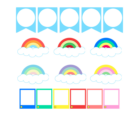 생일판 (무지개) (문구없음)