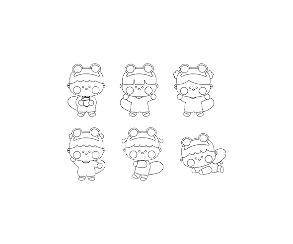 다람쥐 옷 입은 아이 색칠 모음
