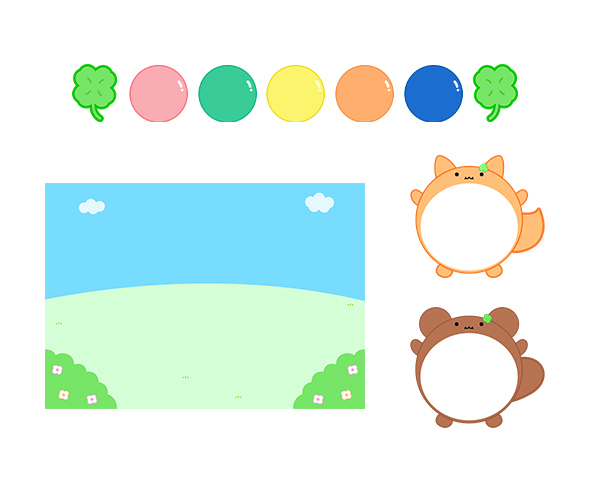 던져보아요 (여우, 곰) (문구없음)