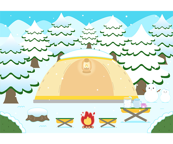 겨울 캠핑 배경