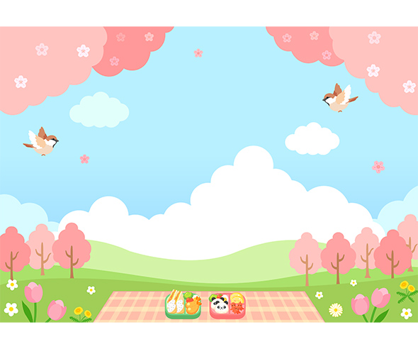 봄 소풍 배경
