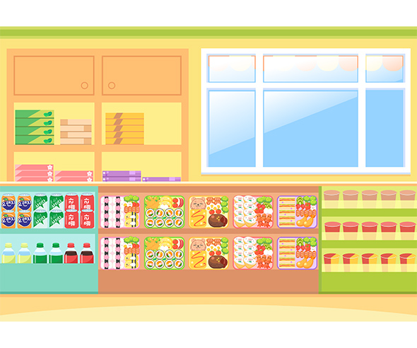 봄도시락 가게 배경