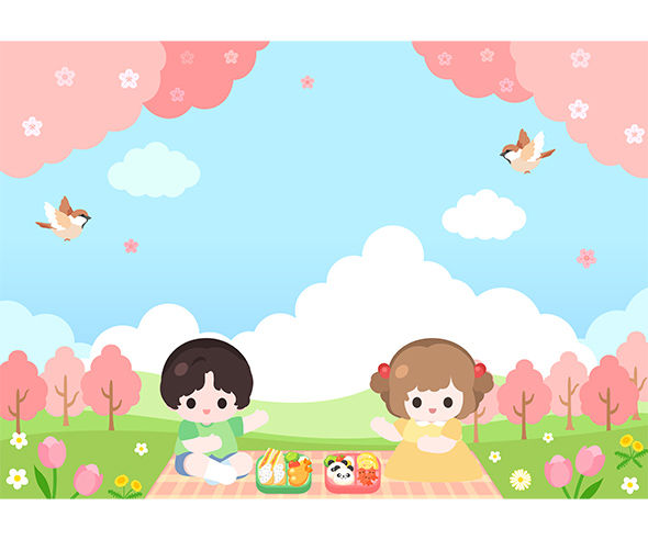 봄 소풍 배경