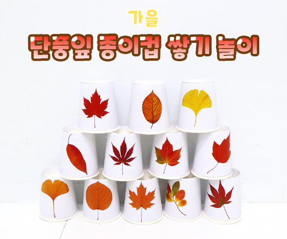 단풍잎 종이컵 쌓기 놀이