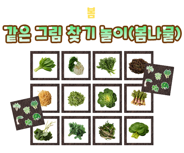 같은 그림 찾기 놀이 (봄나물)