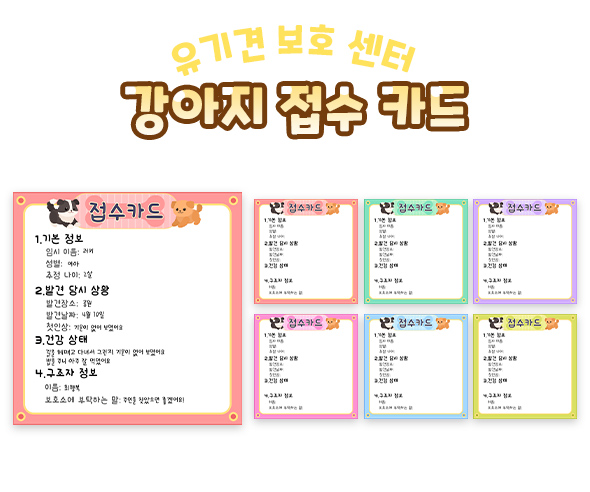 강아지 접수 카드