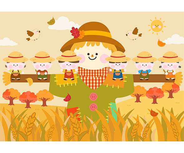 허수아비 배경 