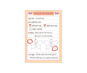 나비 날개 수리 진료 차트