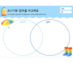 소나기와 장마를 비교해요