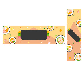 얌냠 맛있는 김밥가게 가로 세로 배너 (문구없음)