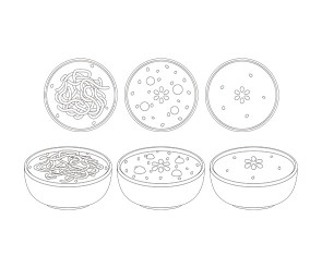 팥죽, 팥칼국수 색칠 모음