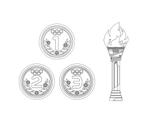올림픽 메달, 성화대 색칠 모음