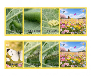 나비 성장 과정 순서도 카드