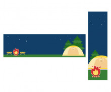 별빛 가득 겨울 캠핑 가로 세로 배너 (문구없음)