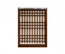 눈 쌓인 한옥 문틀