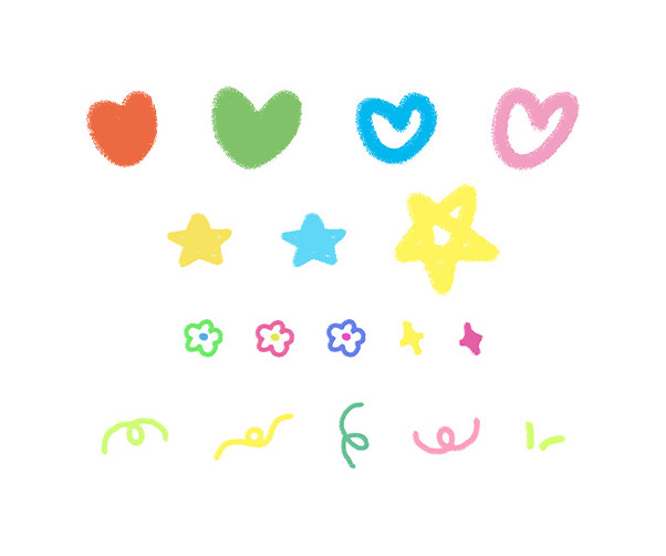 크레용 꾸미기 스티커