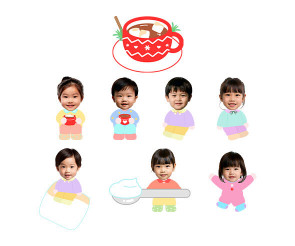 코코아와 아이 합성이미지