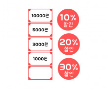 문구점 가격표, 할인 스티커