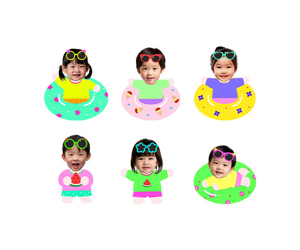 물놀이 하는 아이 합성이미지