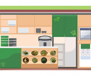 봄나물 음식점 배경