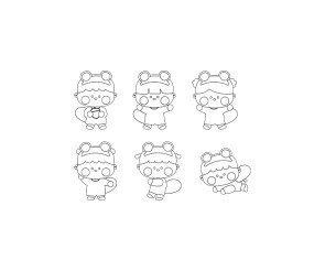 다람쥐 옷 입은 아이 색칠 모음