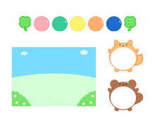 던져보아요 (여우, 곰) (문구없음)