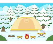 겨울 캠핑 배경