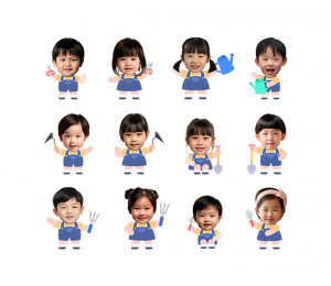 나무 심는 아이 합성이미지