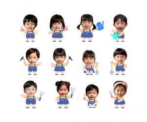 나무 심는 아이 합성이미지