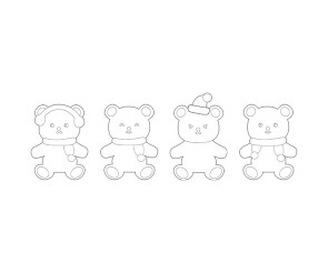 겨울 곰돌이 색칠 모음