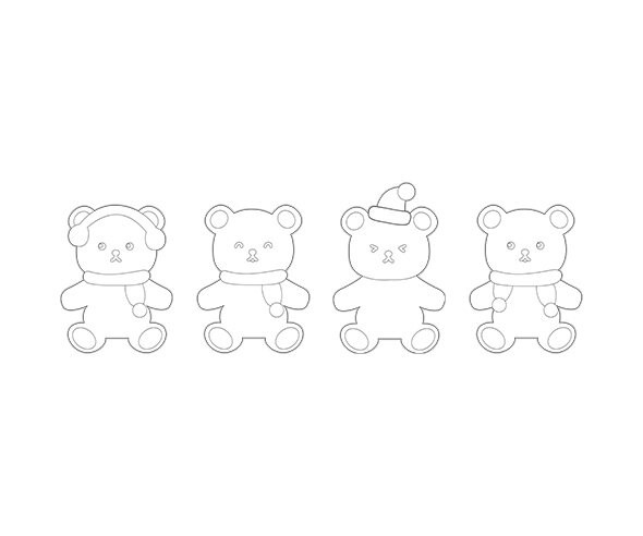 겨울 곰돌이 색칠 모음