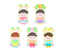 꽃 그네 타는 아이