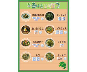 봄나물 음식점 메뉴판 (지폐)