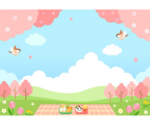 봄 소풍 배경