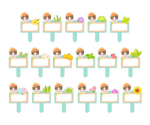 꽃 푯말 화분 이름표