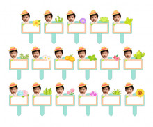 꽃 푯말 화분 합성 이름표 