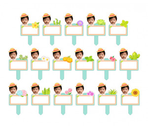 꽃 푯말 화분 합성 이름표 