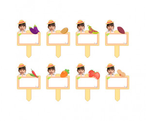 채소 푯말 화분 합성 이름표