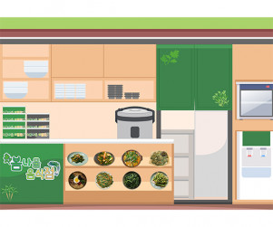 봄나물 음식점 배경