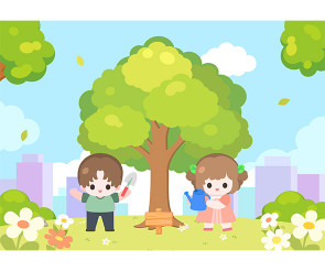 식목일 나무 심는 배경