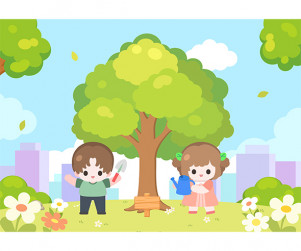 식목일 나무 심는 배경