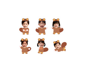 다람쥐 옷 입은 아이 합성이미지 