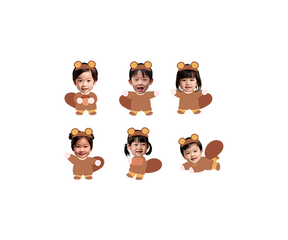 다람쥐 옷 입은 아이 합성이미지 