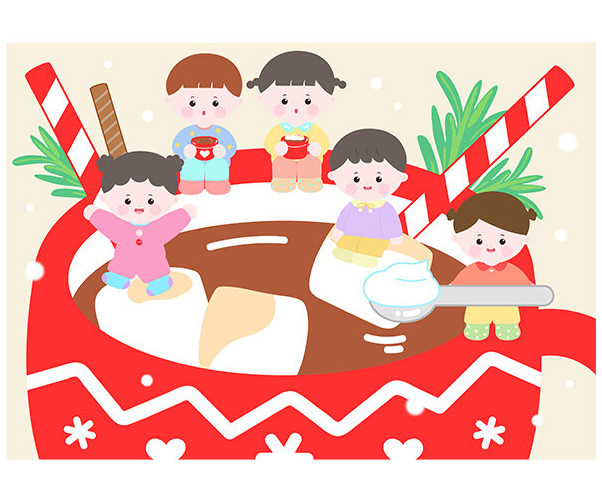 겨울 코코아 배경 