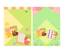 봄도시락 가게 광고 포스터 (문구없음)