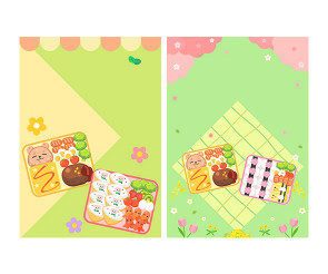 봄도시락 가게 광고 포스터 (문구없음)