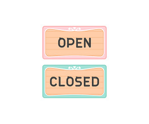 open ,closed 푯말