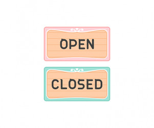 open ,closed 푯말